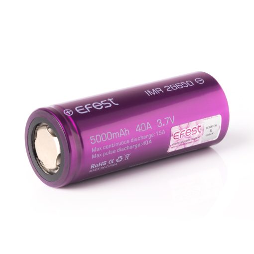 Efest Purple IMR26650 mit 5000 mAh, 3,7 V, Li-Ion-Akku (High Drain)