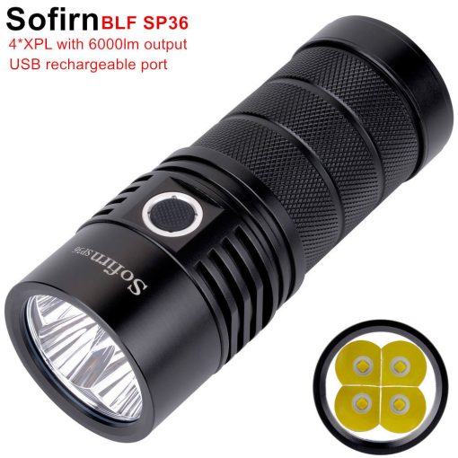 Sofirn SP36 4x XP-L2 6000LM Q8 Driver Multiple Operation Verfahren 2A schnell USB wiederaufladbare Taschenlampe
