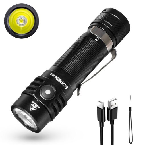 Sofirn SC18 1800lm EDC-Taschenlampe USB C Wiederaufladbare SST40 LED 18650 Taschenlampe TIR Optik Linse Laterne mit Power-Anzeige